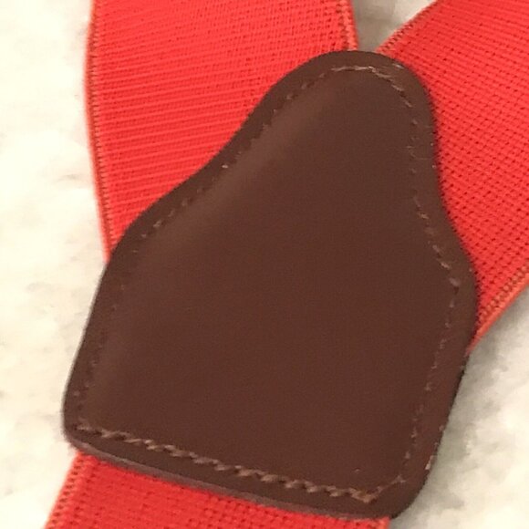 Suspenders Mens Red Button Attachment Woven Stretch Eclectic Grandpa Preppy - Picture 4 of 6